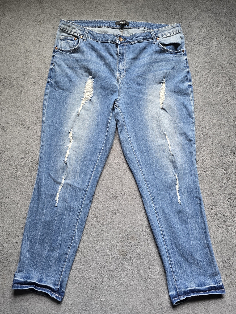 ellos Light Blue Distressed Boyfriend Jeans